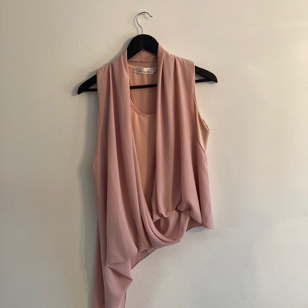 Blush pink high-low blouse size L